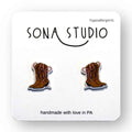 Cowgirl Boot Earrings (Brown)