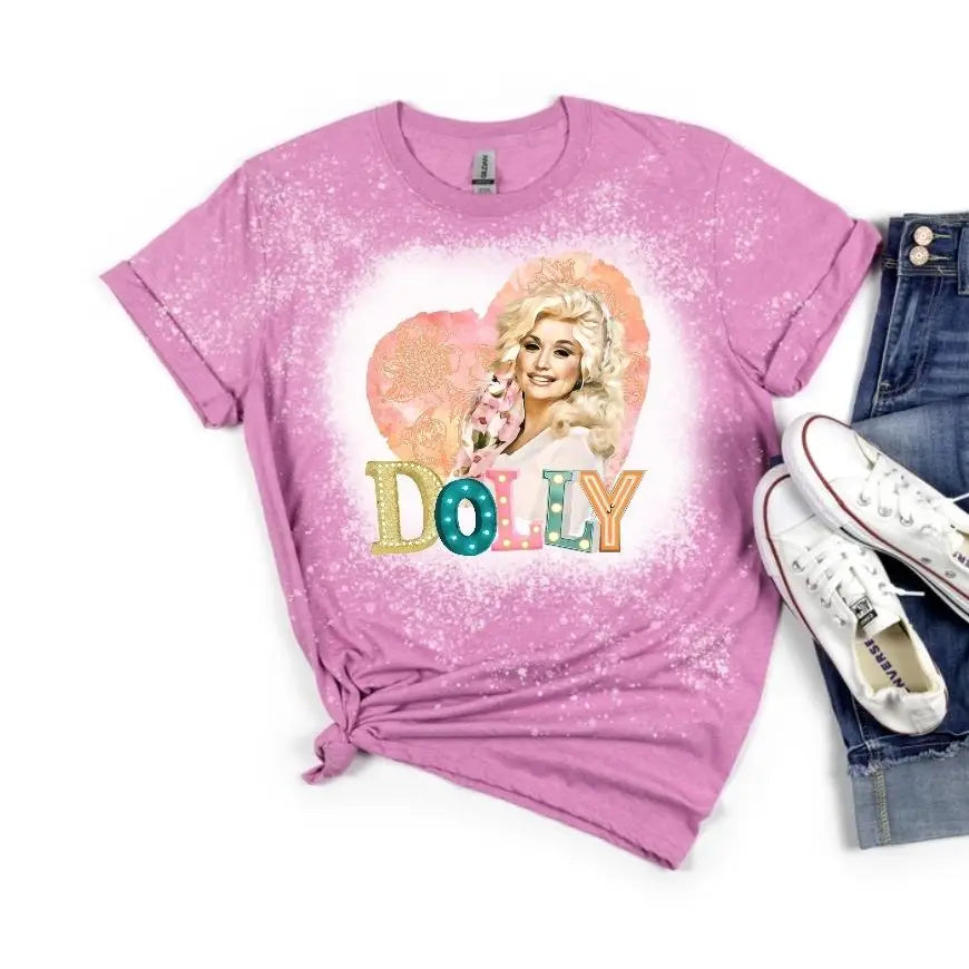 Dolly Heart Bleached Graphic T Shirt