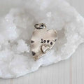 Hand Stamped Rustic Heart Love Charm with Ball Chain Necklace