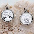 Why Fit in Double Sided Round Charm with Ball Chain Necklace