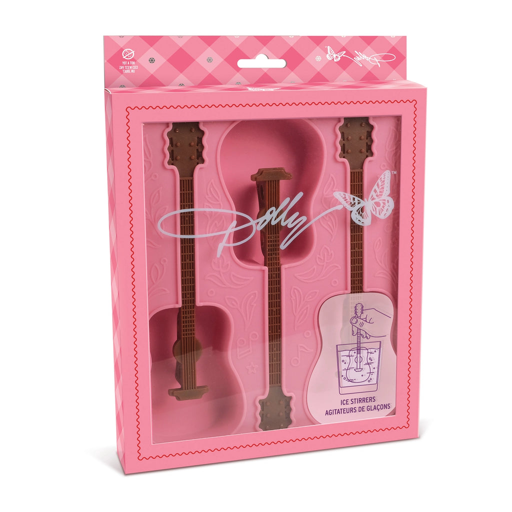 Dolly Parton Ice Mold Tray, Guitar Ice Stirrers