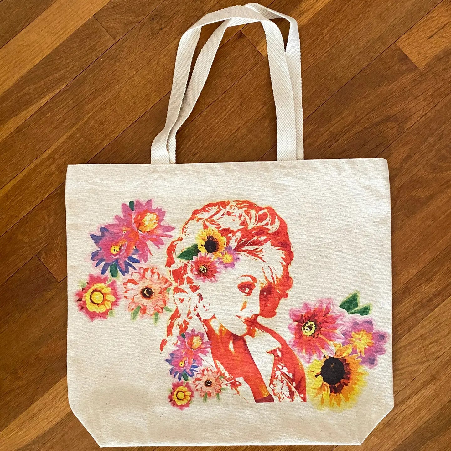 Dolly Cotton Canvas Tote Bag Beach Market Tinellity Studio