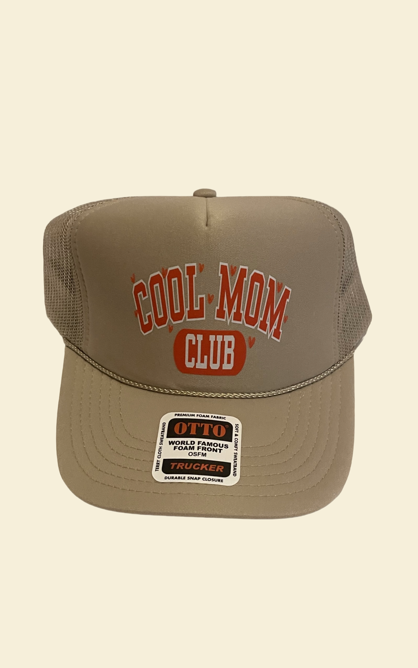 Cool Mom Club Mama Trucker Hat, Tan