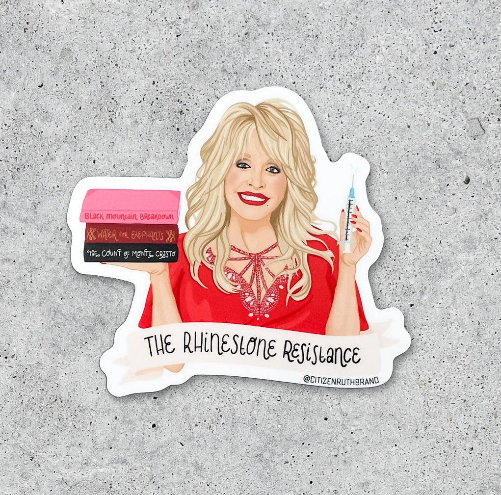 Dolly Parton Rhinestone Resistance Vinyl Sticker Tinellity Studio