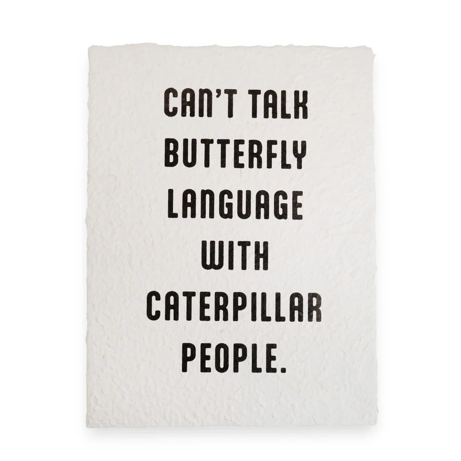 12"x16" Butterfly Language Handmade Paper Print