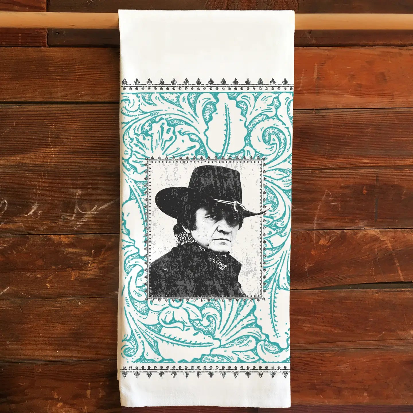 Johnny Cash Kitchen Tea Towel Flour Sack Cotton