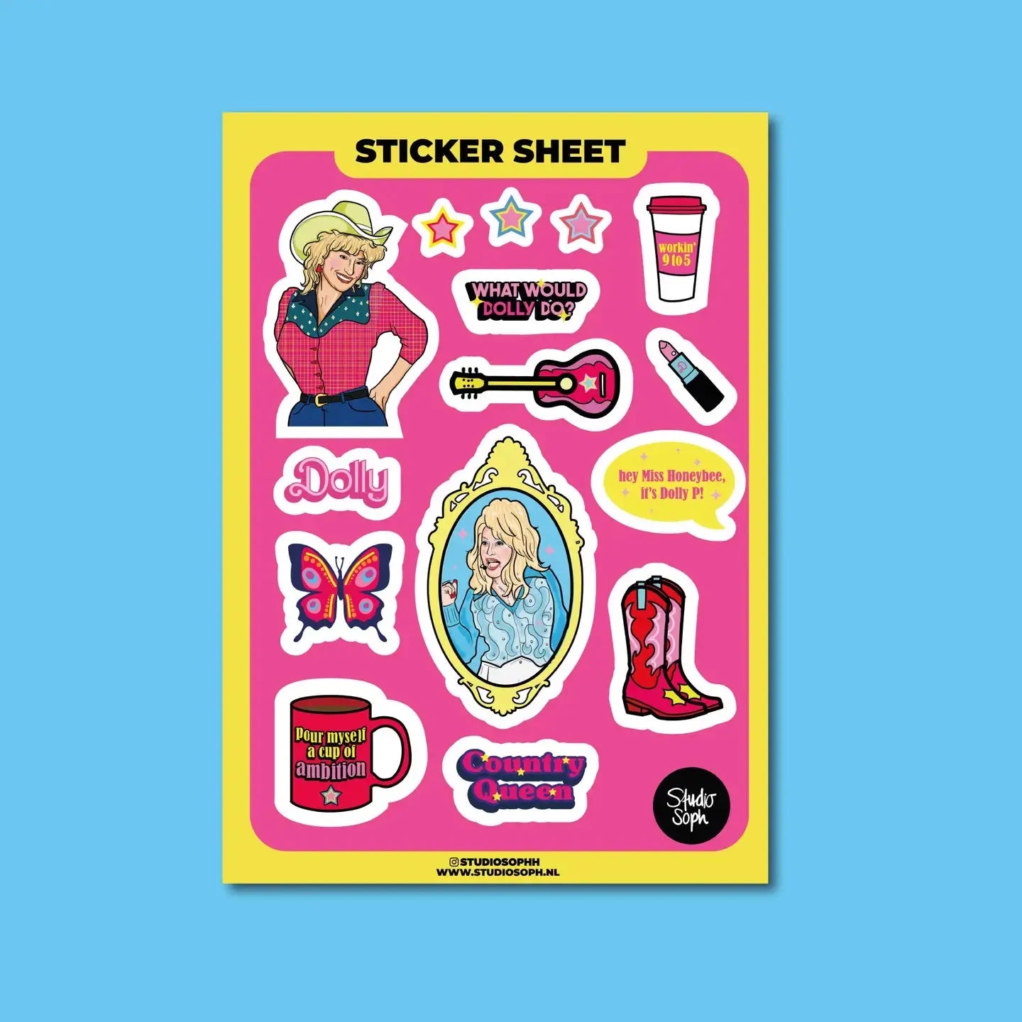 Dolly Cowgirl Sticker Sheet Tinellity Studio