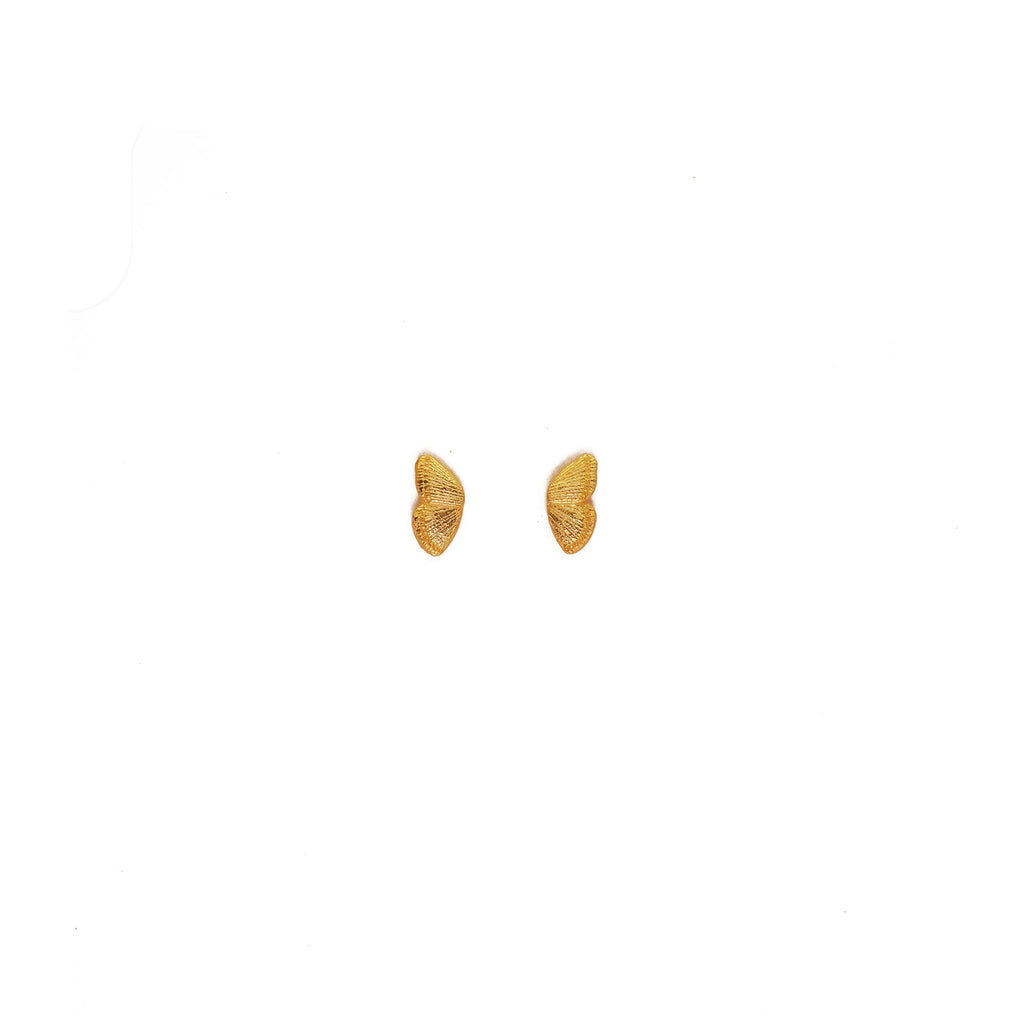 Gold Plated Butterfly Wings Stud Earrings