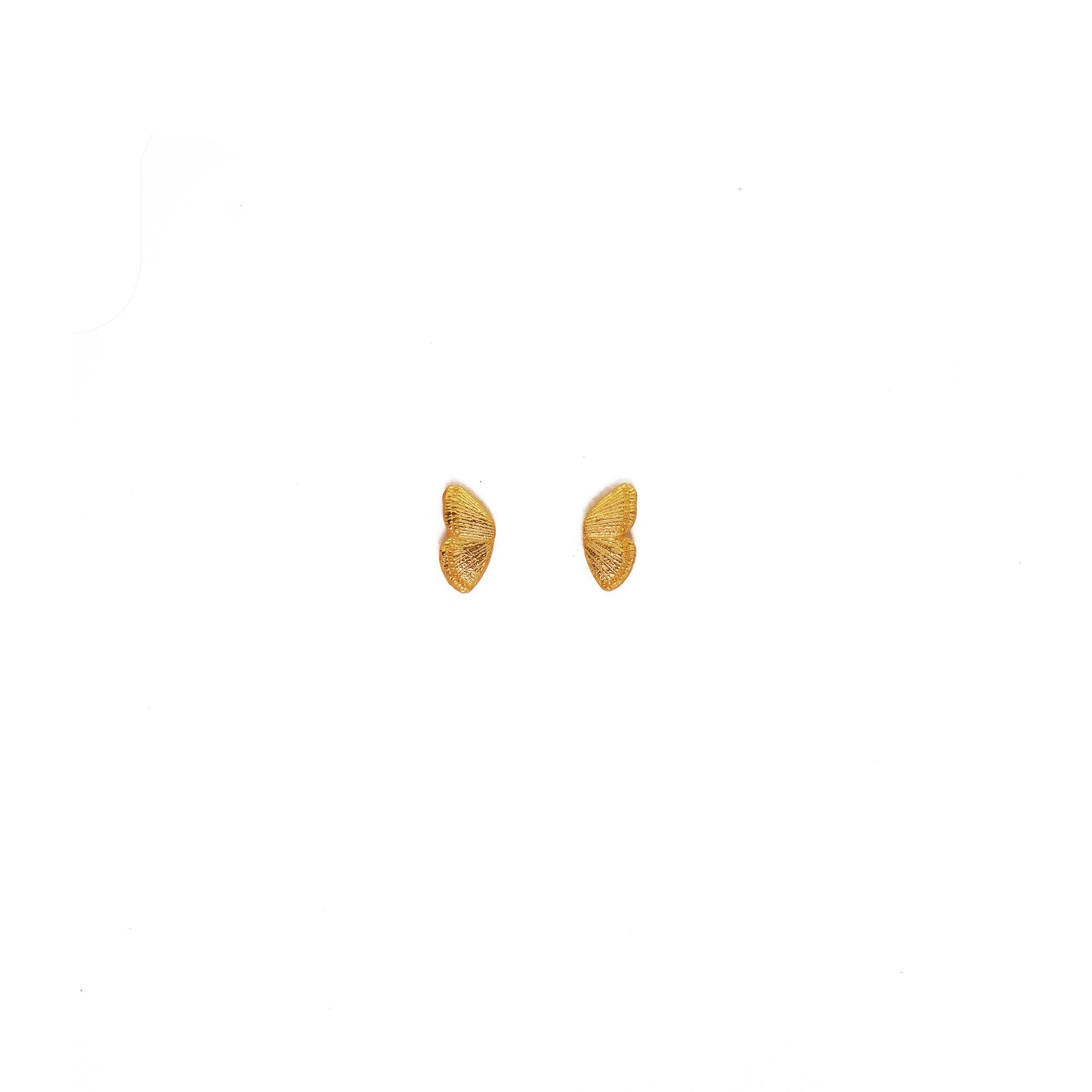 Gold Plated Butterfly Wings Stud Earrings